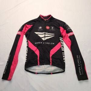 E1 Castelli Upper Echelon Thermal Long Sleeve Jersey Womens Size L Fleece Lined